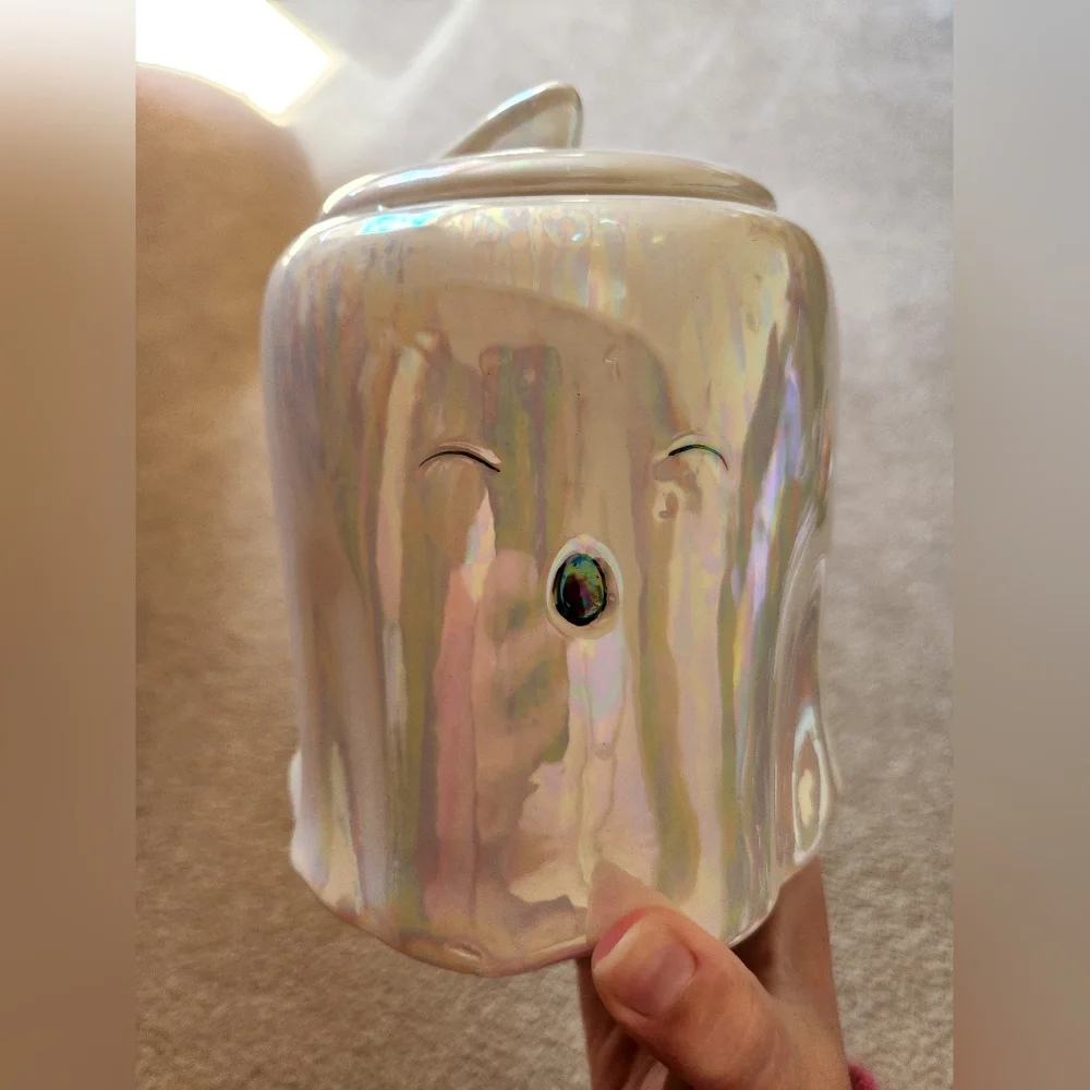 Halloween Ghost Irridescent Canister NWT